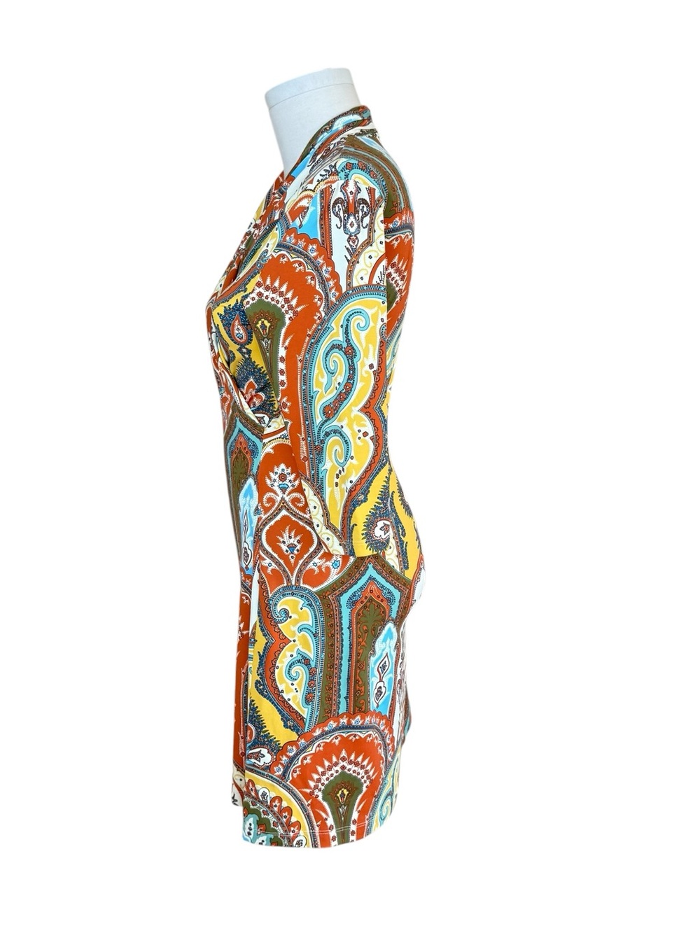 J.McLaughlin Catalina Cloth Lawrence Dress Paisley Print 3/4 Sleeves Midi Size M - Picture 4 of 13